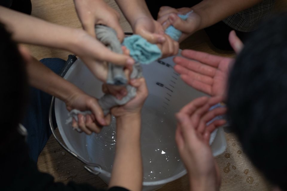小学校でのおそうじ隊の授業の様子